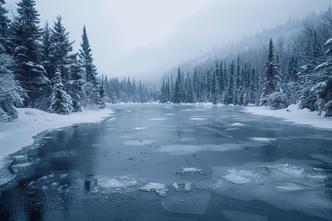 Ce lac gelé, un petit Canada français en hiver