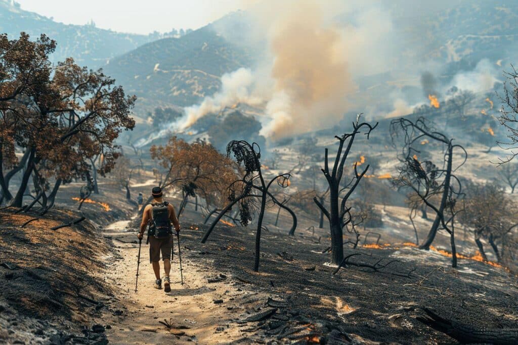 Un sentier de randonnée lié aux incendies à Los Angeles