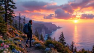 partez à la découverte des sentiers bretons en juin, où des randonnées vous mènent à travers des panoramas enchanteurs de falaises impressionnantes et de forêts envoûtantes, ponctuées par des couchers de soleil magiques. une expérience inoubliable au cœur de la bretagne sauvage.