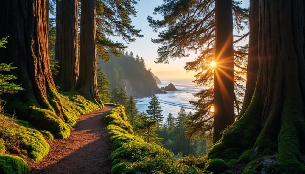 découvrez de nouveaux sentiers entre les majestueux séquoias au sud de san francisco, offrant des panoramas côtiers à couper le souffle.
